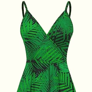 Green and Black summer dress